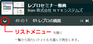 動画プレーヤー　リストメニュー　解説